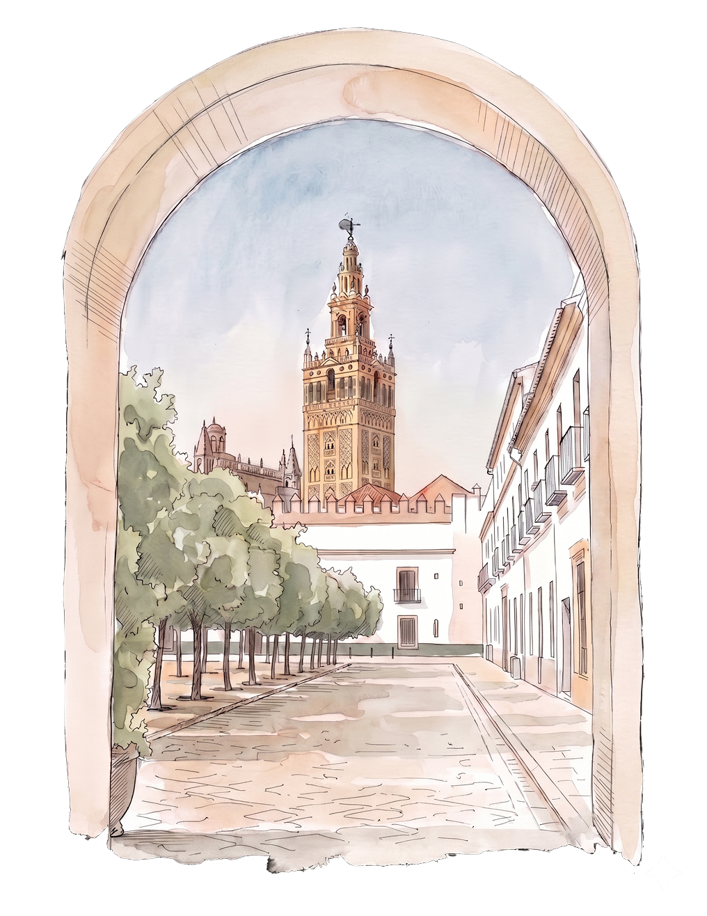 Arco del Patio de Banderas con la Giralda al fondo